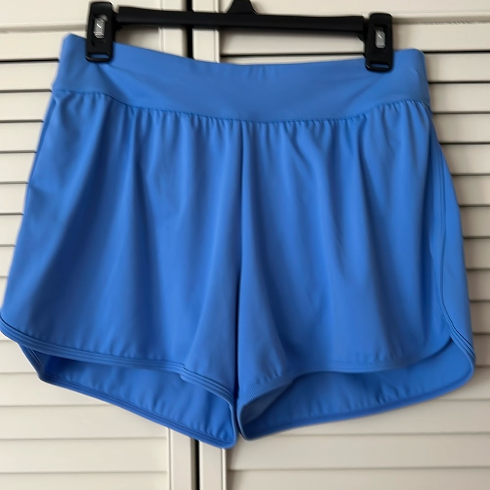 L.L. Bean Blue Athletic Shorts with Elastic Waistband NWOT size 10 regular